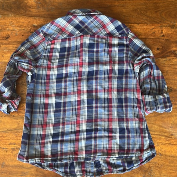 Seven 7 Premium Quality Brand Plaid Womem’s Long Sleeve Button Up Shirt -Size L - Picture 5 of 9